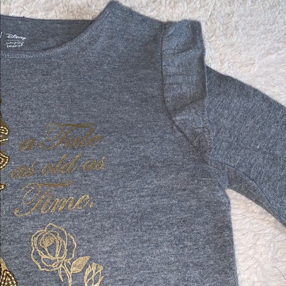 Disney Beauty and the Beast Gray Sequin Top 6X EUC Belle - Picture 6 of 9